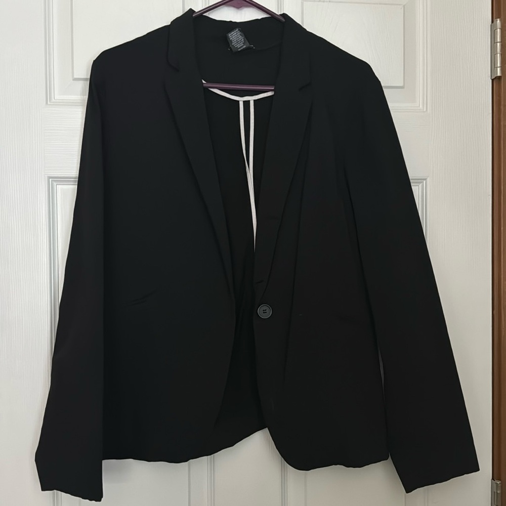 Women’s XL New Directions Black One Button Stretch Blazer